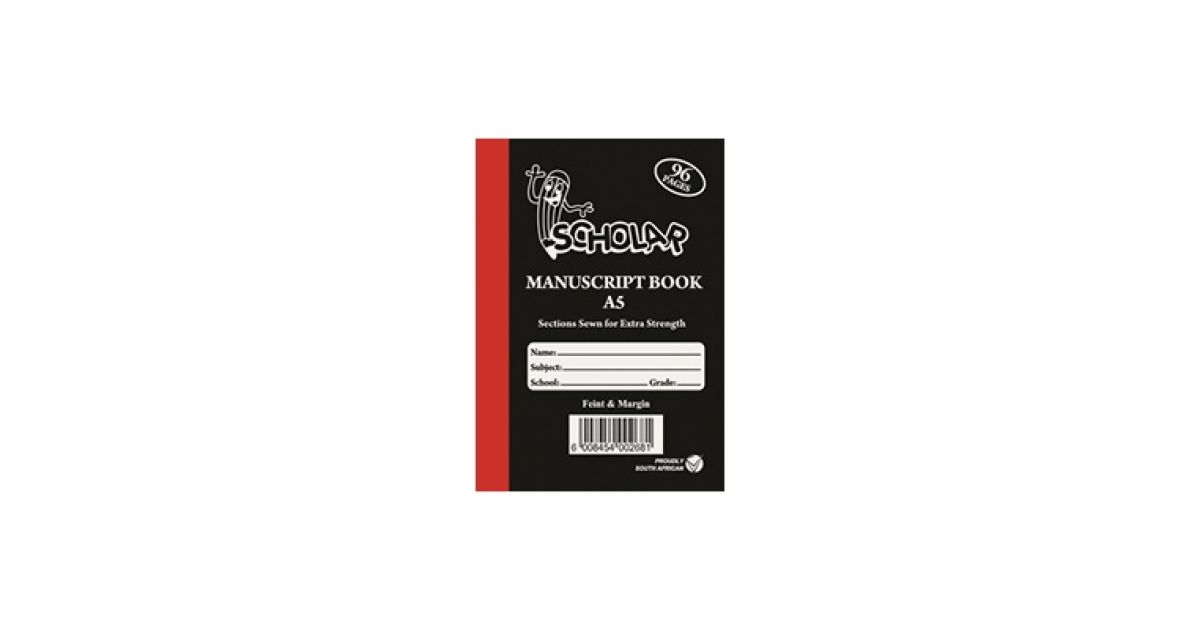 BOOK A5 96pg Manuscript Feint Margin Hard Cover*204449*
