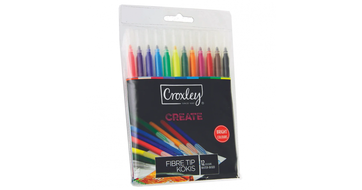 Croxley MARKERS Fibre Tip Asst Set12 (MAR1229)