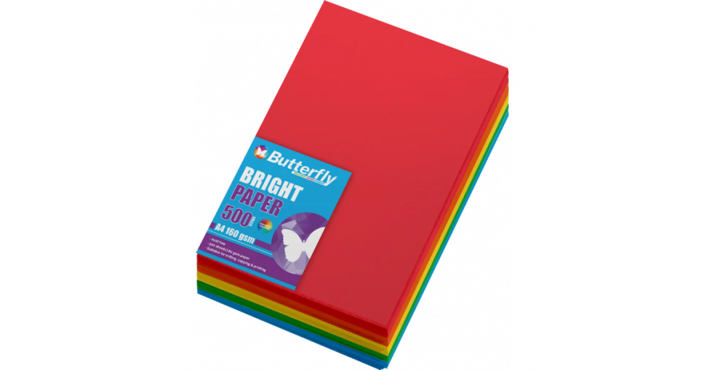 Butterfly PAPER A4 Bright Asst 80gsm Pk500 (SCH184)