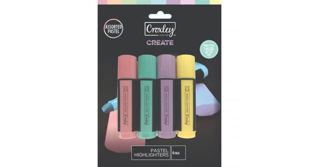 Croxley Create HIGHLIGHTER Pastel Set4 *MAR1390**104017*