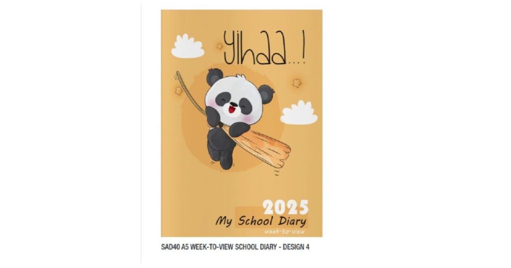 Diary 2025 A5 Week-To-View Orange Panda (SAD40)