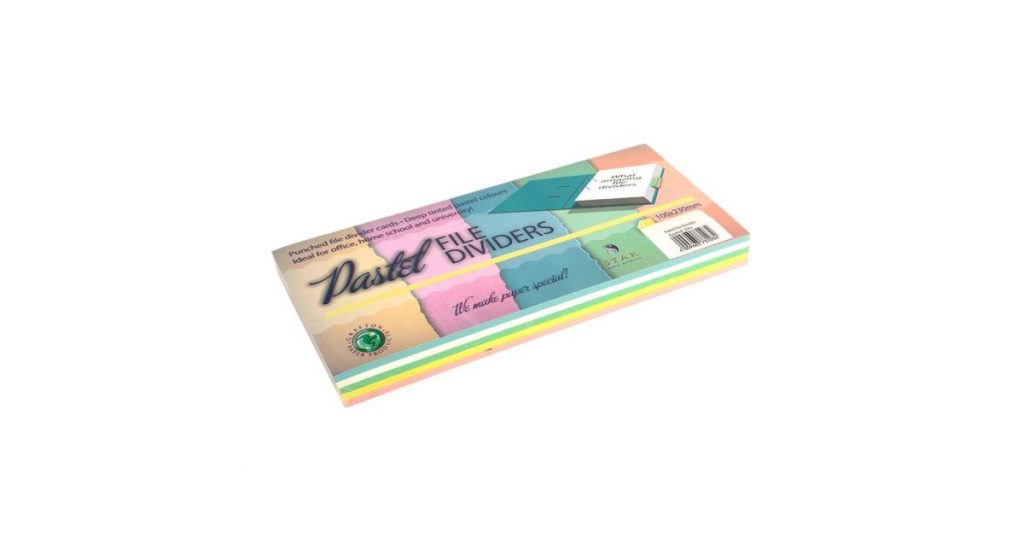 FILE DIVIDERS Pastel Mixed Pk100
