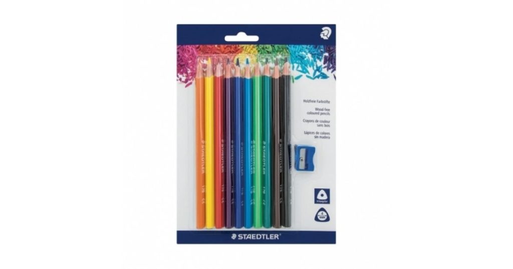 Staedtler CRAYONS Pencil Triangular 10 & Sharpener 178-SBK10*204991*